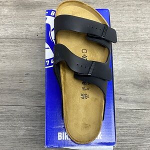BIRKENSTOCK Arizona Birko‑Flor Black Two‑Strap Sandals – Men’s EU 45 / US 12